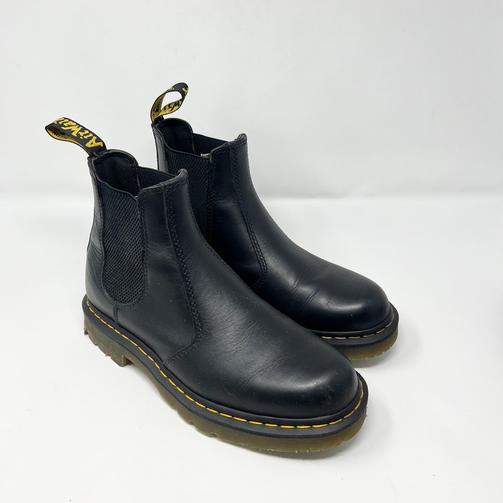 Dr. Martens 2976 BEX Chelsea Black Leather Comfort Boots Men Pull Tab Size 10
